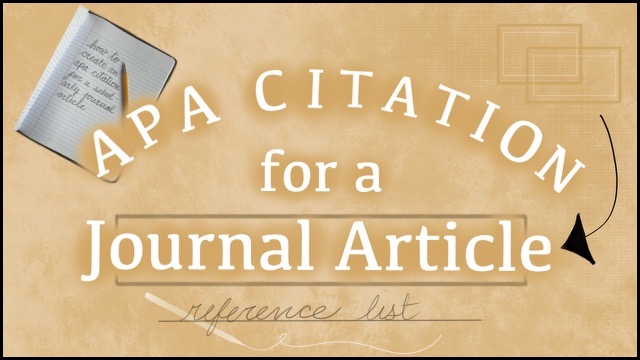 APA Citation for Journal Article